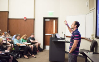 instructor teaching psychology course